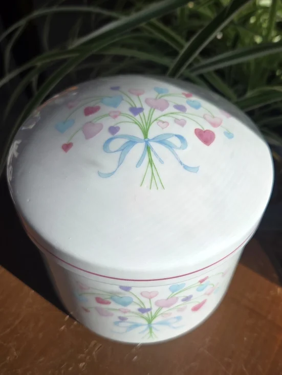 ​🎀 Vintage 1987 FTD Pastel Blue Bow Porcelain Canister 🎀 Coquette Preppy - Picture 4 of 11